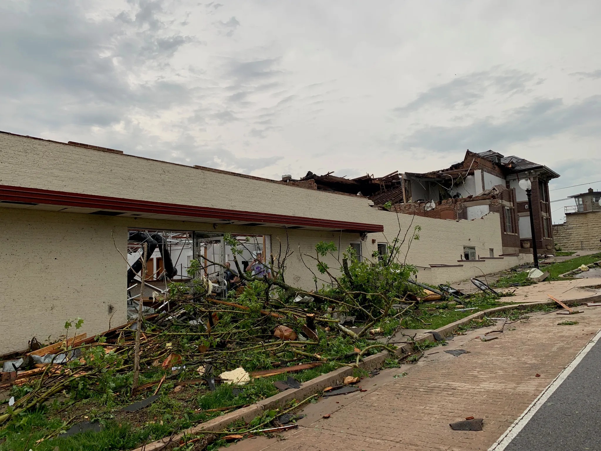 Tornado damage at the Shoe Factory
