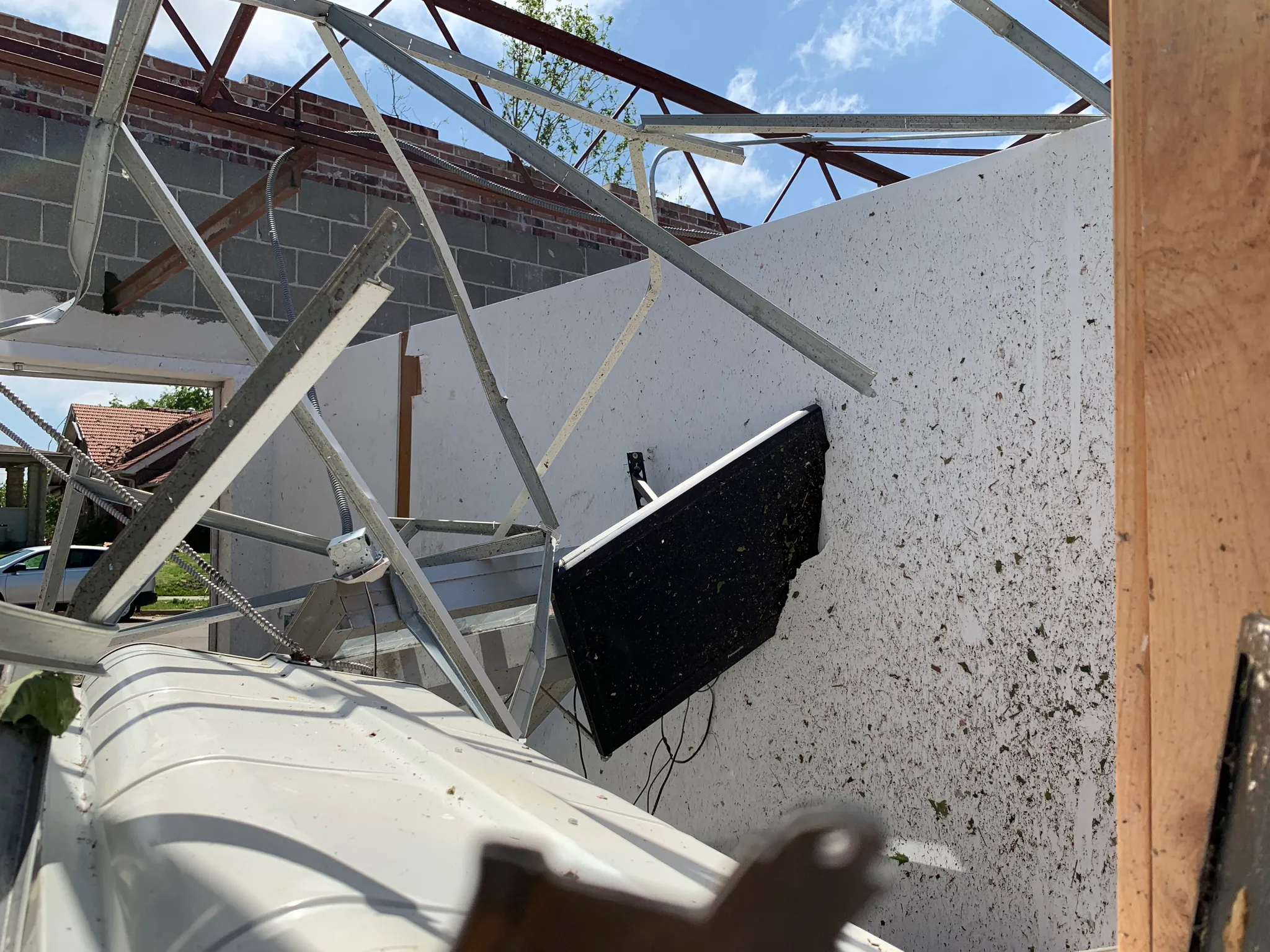 Tornado damage at the Shoe Factory
