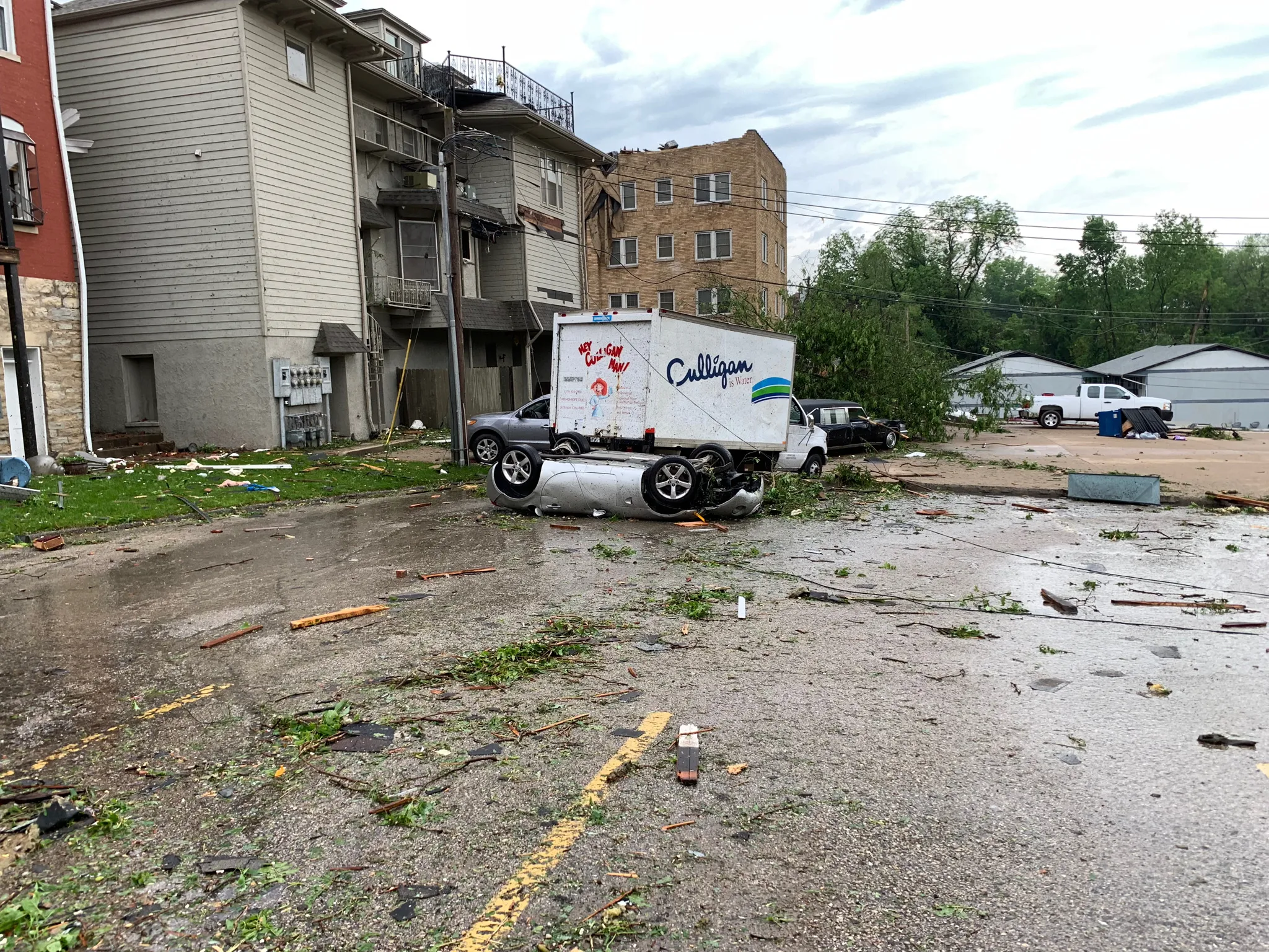 Tornado damage at the Shoe Factory