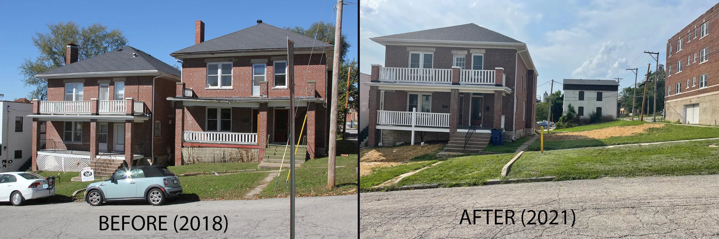 Front View — before and after