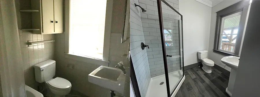 Upstairs Bathroom — before and after